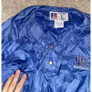 VTG‎ University Of Kentucky Wildcats Windbreaker Blue Crewneck Nylon Mens L Read